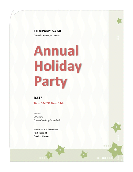 office holiday party invitation email sample