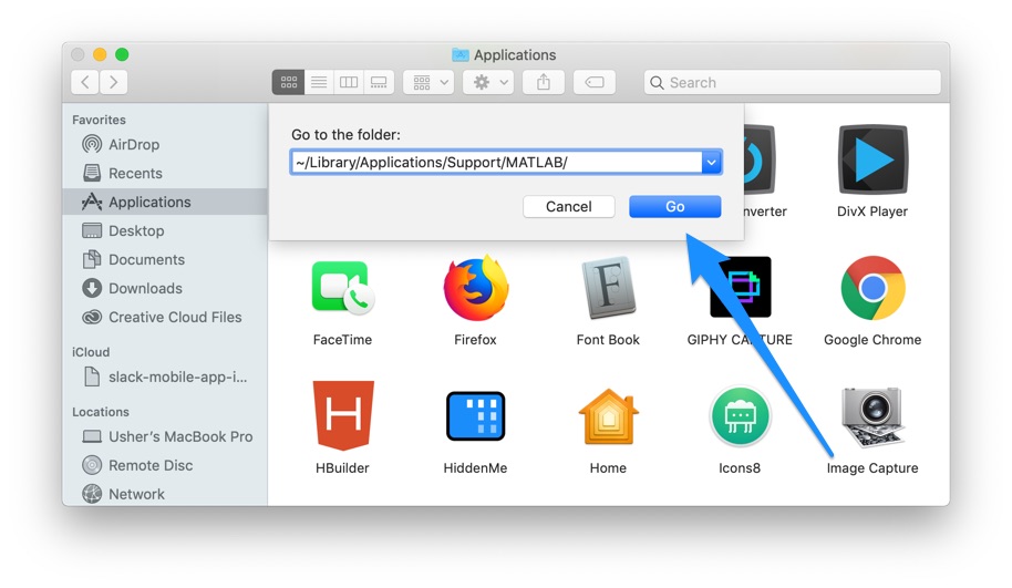path to application folder on mac