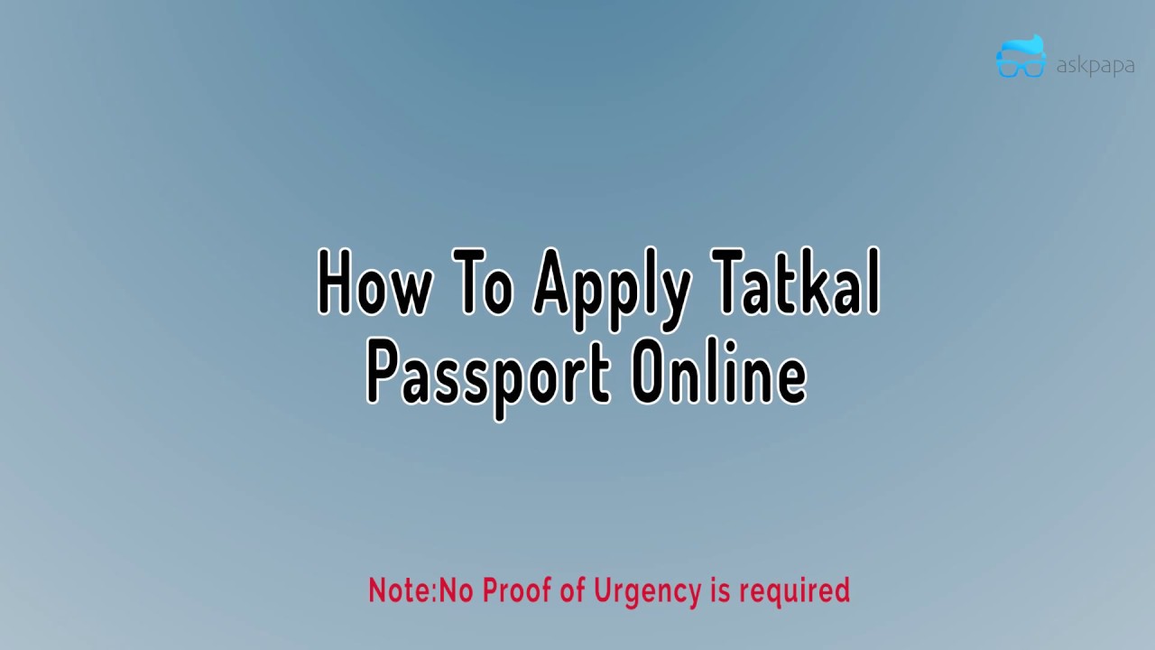 tatkal passport application