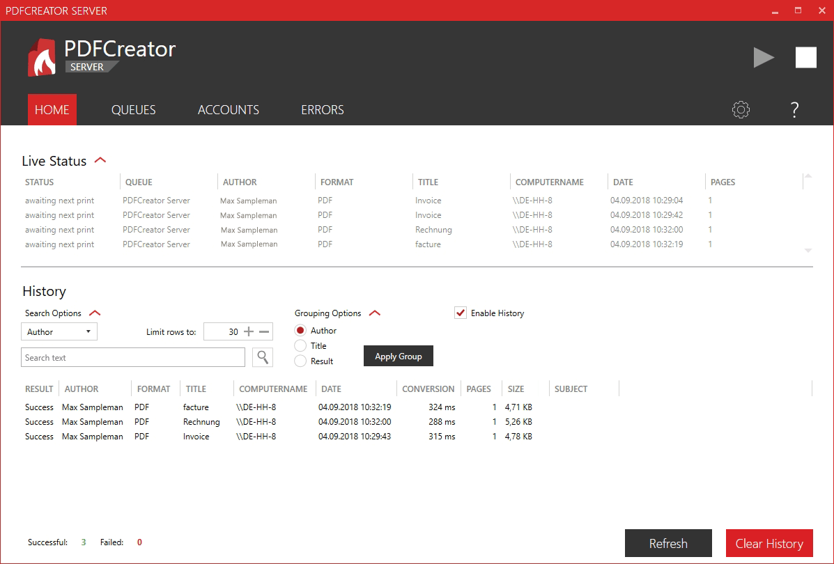 pdf creator terminal server
