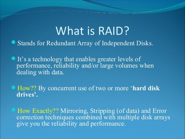 redundant array of independent disks pdf