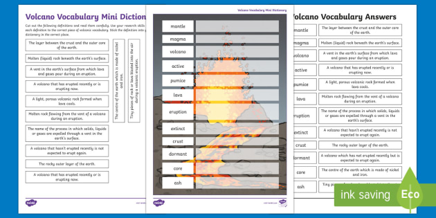 volcano words dictionary