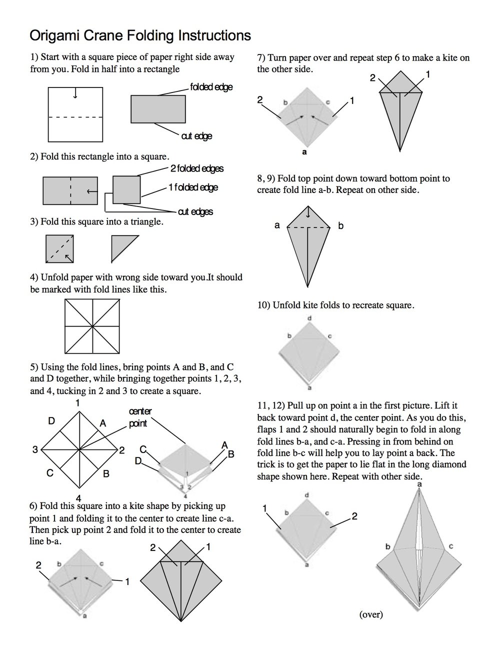 sadako and the thousand paper cranes origami instructions