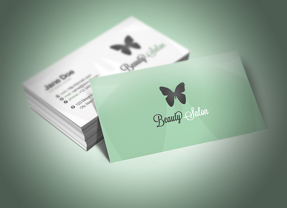 sample of beautician business cards design